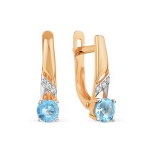 Серьги с топазами и фианитами арт.&nbsp;Т143029445 (Т143029445)