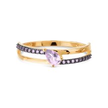 Кольцо с аметистом и фианитами (Т14701А186-01)