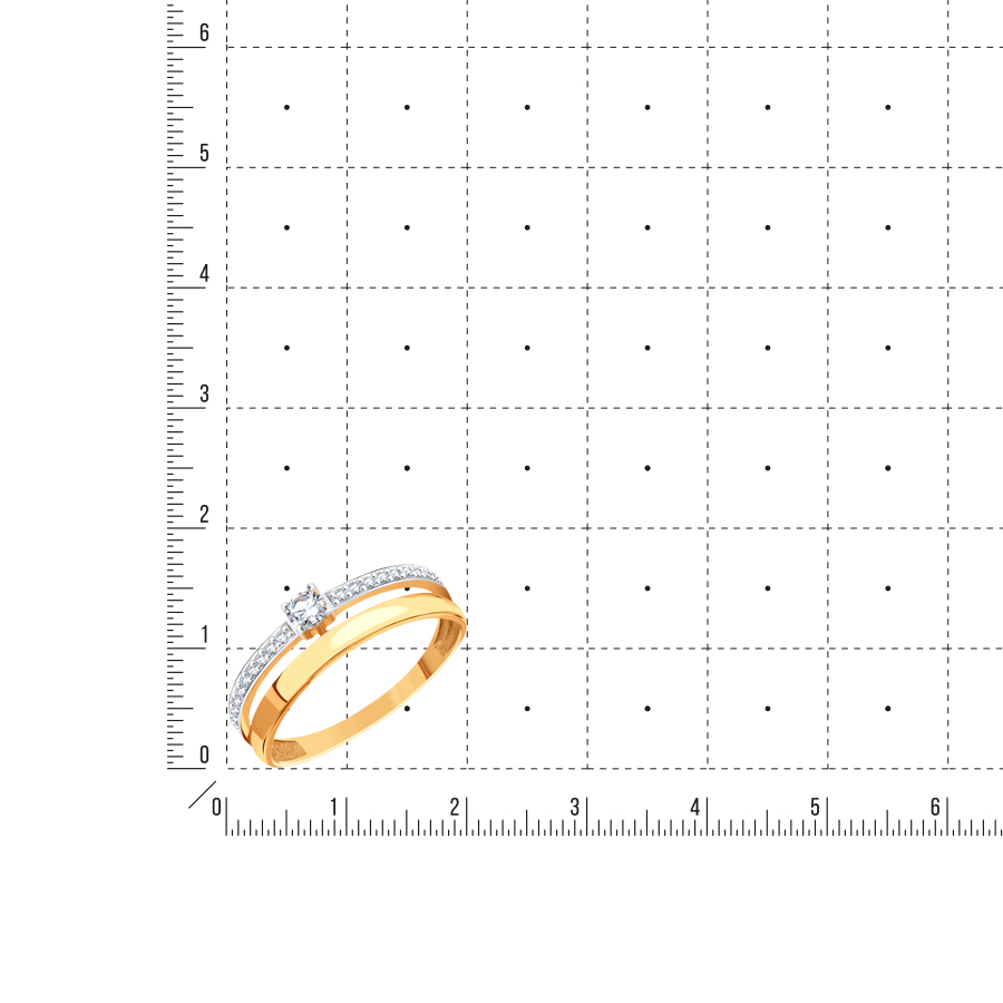 Кольцо с фианитами (арт. Т14701Б401)