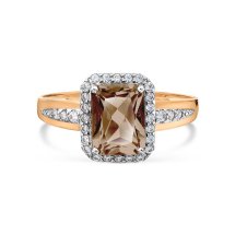 Кольцо с раухтопазом и фианитами арт.&nbsp;Т14701А358 (Т14701А358)