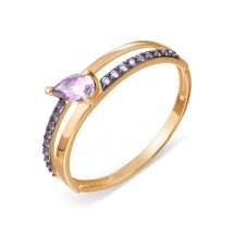 Кольцо с аметистом и фианитами (Т14701А186-01)