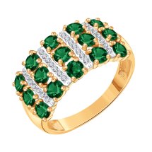 Кольцо с изумрудами и бриллиантами арт.&nbsp;Т14601Б475 (Т14601Б475)