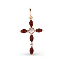 Подвеска с гранатами и фианитами (Т10306543)