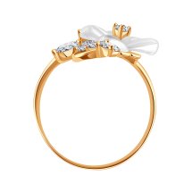 Кольцо с перламутром и фианитами арт. Т113014402 (Т113014402)