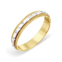 Кольцо обручальное из разных цветов золота, 4 мм (Т940619131)