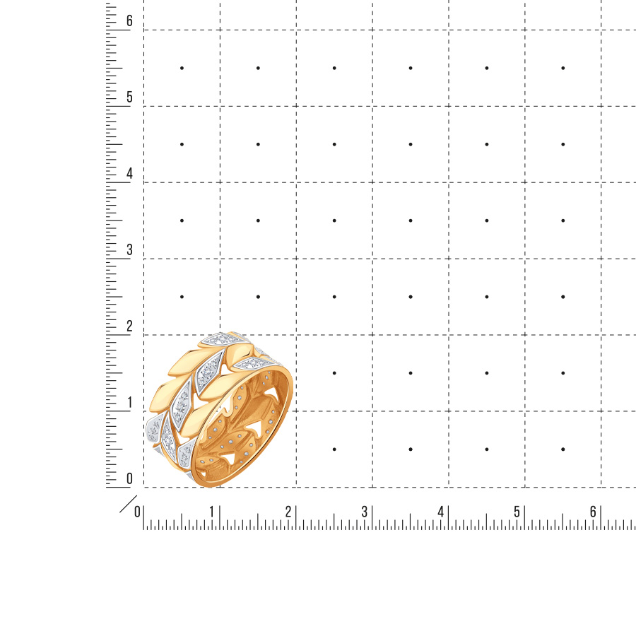 Кольцо с фианитами (арт. Т14201Б327-1)