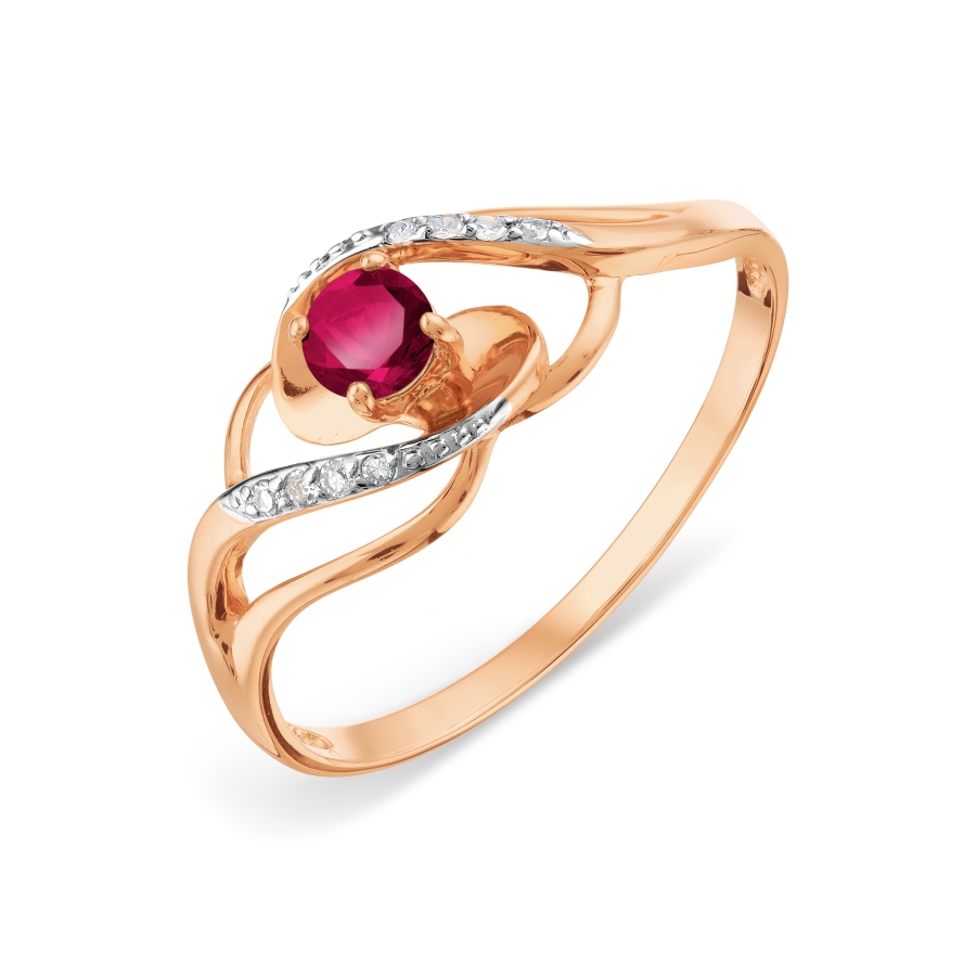 Кольцо с рубином и бриллиантами (арт. Т146018205)