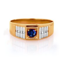 Кольцо с сапфиром и бриллиантами (Т141046197)