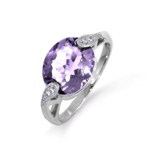 Кольцо с аметистом и фианитами арт.&nbsp;Т303012643 (Т303012643)