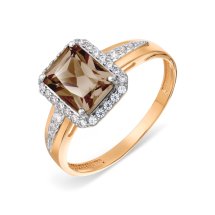 Кольцо с раухтопазом и фианитами арт.&nbsp;Т14701А358 (Т14701А358)