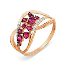 Кольцо с рубинами и бриллиантами (Т141018068)