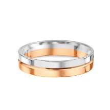 Кольцо обручальное из разных цветов золота, 4 мм арт. Т130619021 (Т130619021)