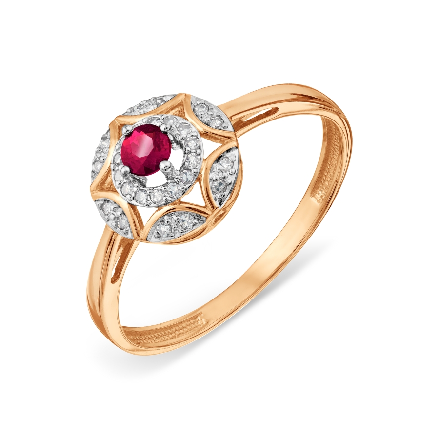 Кольцо с рубином и бриллиантами (арт. Т14601А126)