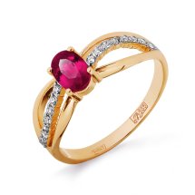 Кольцо с рубином и бриллиантами (Т141011810)