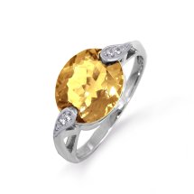 Кольцо с цитрином и фианитами арт.&nbsp;Т303012643 (Т303012643)