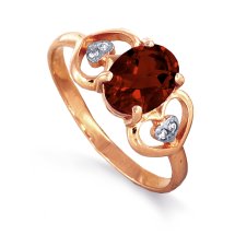 Кольцо с гранатом и фианитами арт.&nbsp;Т143012831 (Т143012831)