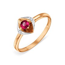 Кольцо с рубином и бриллиантами (Т11101А586)