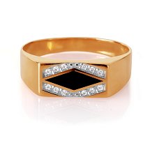 Кольцо с эмалью и фианитами (Т182046014)