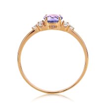 Кольцо с аметистом и фианитами арт.&nbsp;Т103015423 (Т103015423)