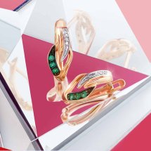 Серьги с изумрудами и бриллиантами арт. Т141025871 (Т141025871)
