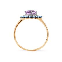 Кольцо с аметистом и фианитами (Т147017324-02)