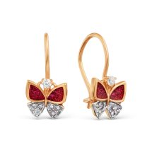 Серьги с эмалью и фианитами арт. Т182029129 (Т182029129)
