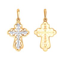 Крестик из красного золота арт.&nbsp;Т13066817-1 (Т13066817-1)