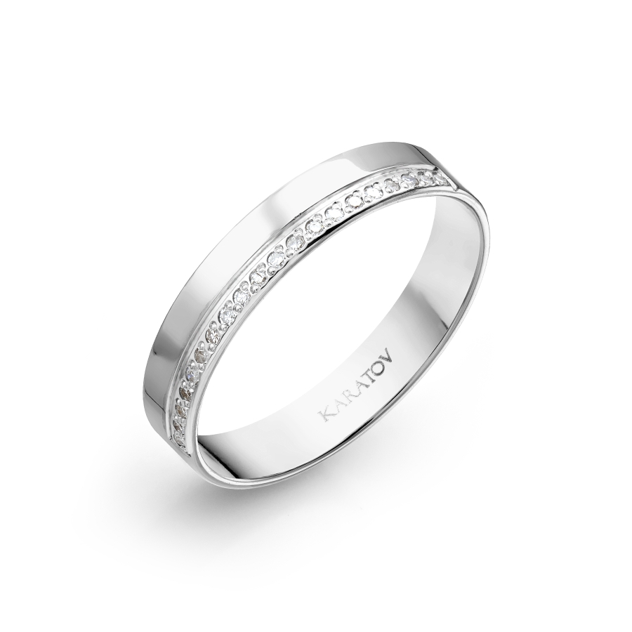 Кольцо обручальное с бриллиантами (арт. Т301013916)