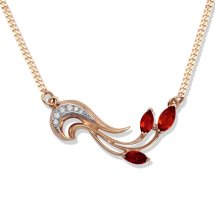 Колье с гранатами и фианитами (Т14311071-40)