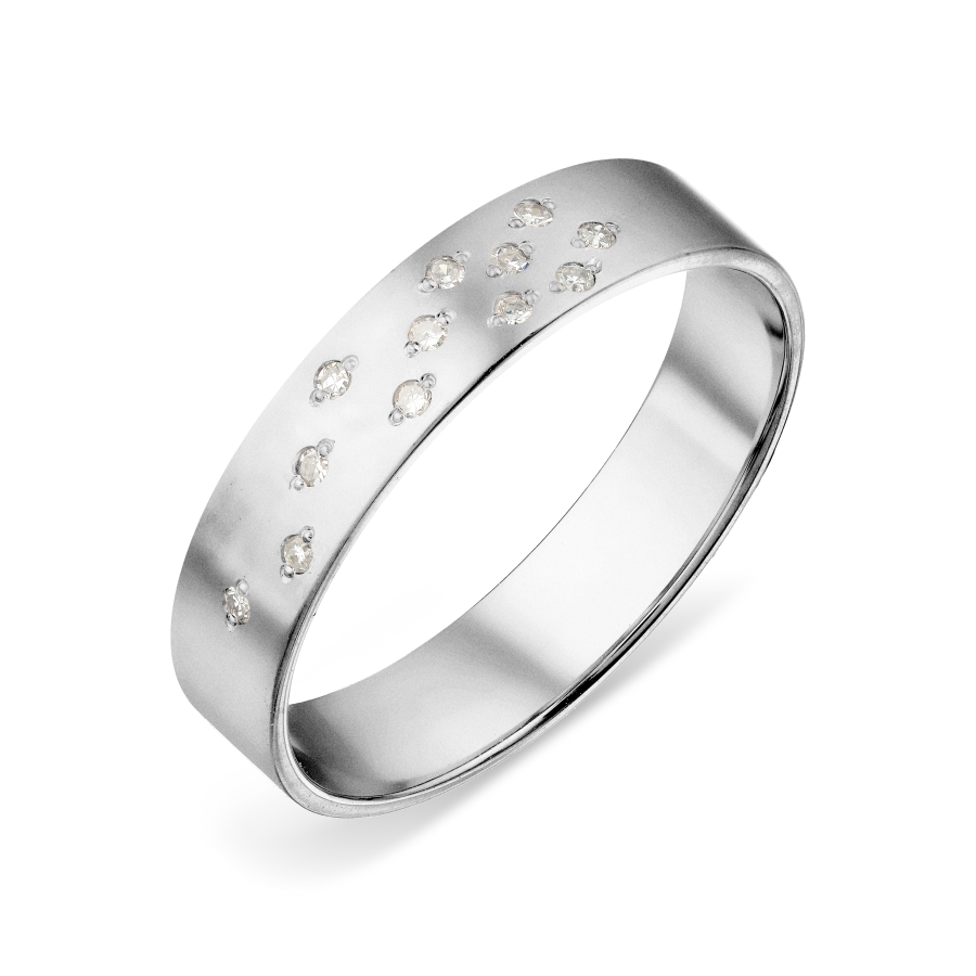 Кольцо обручальное с бриллиантами (арт. Т301319049)