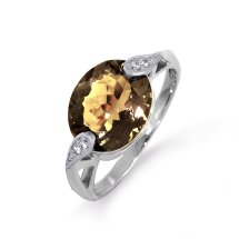 Кольцо с раухтопазом и фианитами арт.&nbsp;Т303012643 (Т303012643)