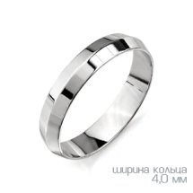 Кольцо обручальное из белого золота, 3.73 мм (Т300011473)