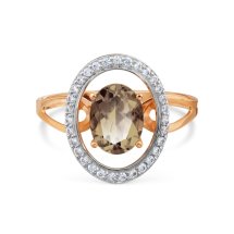 Кольцо с раухтопазом и фианитами арт. Т142018537 (Т142018537)