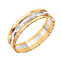 Кольцо обручальное из разных цветов золота, 4 мм (Т130613733)