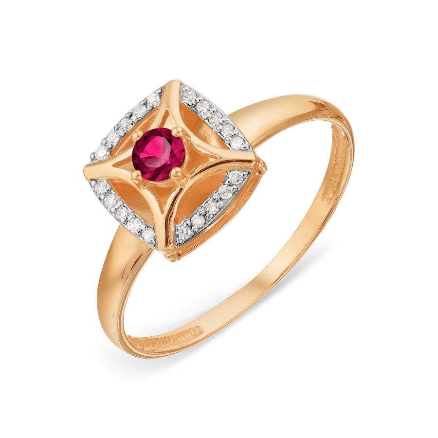 Кольцо с рубином и бриллиантами (арт. Т14601А005)