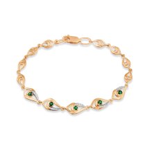 Браслет с изумрудами и бриллиантами арт.&nbsp;Т14110914-17 (Т14110914-17)