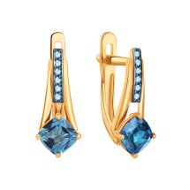 Серьги с топазами и фианитами арт.&nbsp;Т143029514-04 (Т143029514-04)