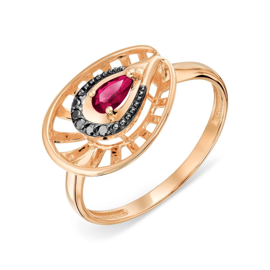 Кольцо с рубином и бриллиантами (арт. Т14101А703)