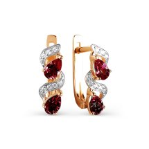 Серьги с гранатами и фианитами (Т143026062)