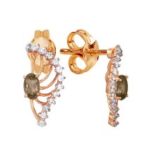 Серьги с раухтопазами и фианитами арт.&nbsp;Т143023575 (Т143023575)