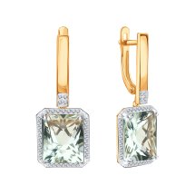 Серьги с аметистами и бриллиантами (Т14602В577)