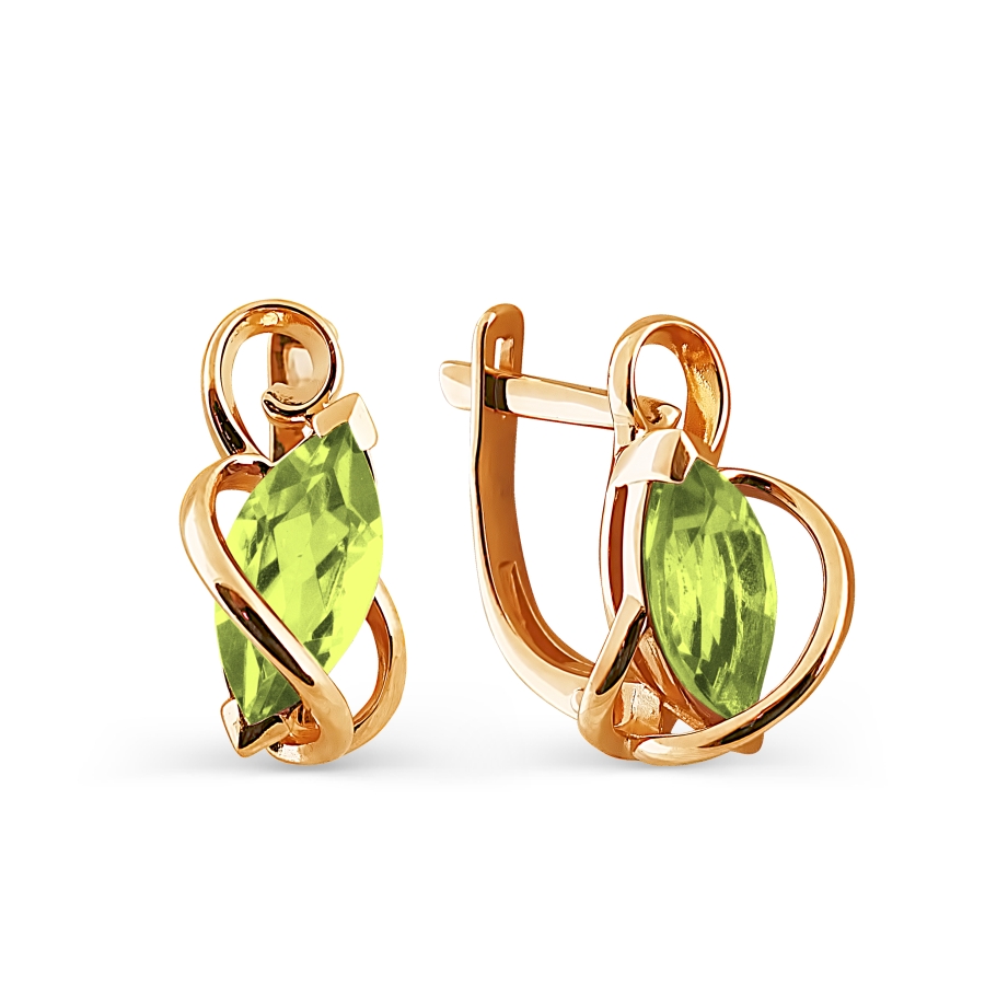 Серьги с хризолитами (арт. Т101024561)