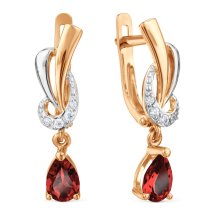 Серьги с гранатами и фианитами (Т143029450)