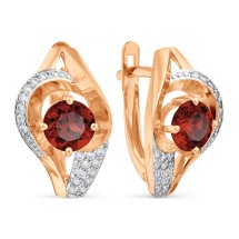 Серьги с гранатами и фианитами (Т147028871)