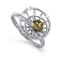 Кольцо с раухтопазом и фианитами арт.&nbsp;Т313012812 (Т313012812)