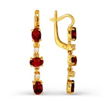 Серьги с гранатами и фианитами арт.&nbsp;Т903023529 (Т903023529)