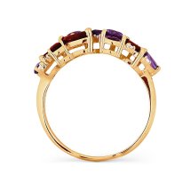 Кольцо с аметистами, гранатами и фианитами (Т103016254)