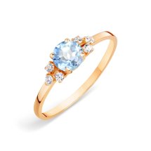 Кольцо с топазом и фианитами арт.&nbsp;Т103015423 (Т103015423)