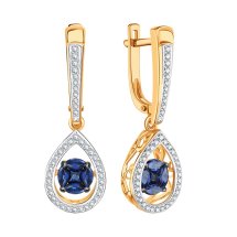 Серьги с сапфирами и бриллиантами арт. Т14602В527 (Т14602В527)