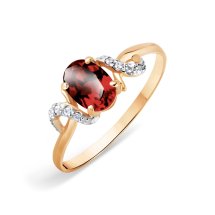 Кольцо с гранатом и фианитами (Т143015718)